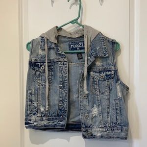 Rue 21 Denim Vest with Hood